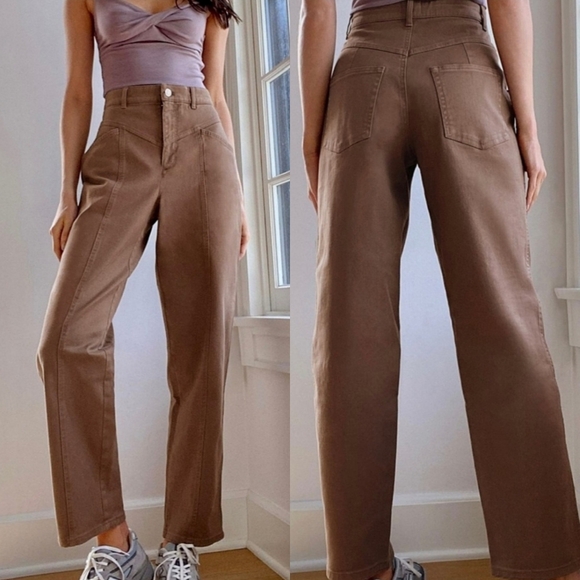 Little Moon Pants - Aritzia Little Moon Archer pant Darted Qaist In Gd Deep Taupe 13" Waist Size 2